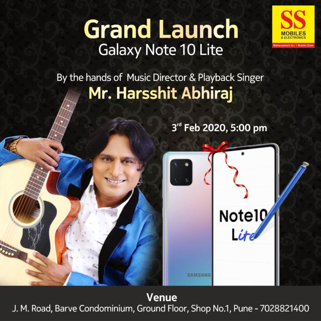 Harsshit Abhiraj as Brand Ambassador. Grand Launch of Samsung Galaxy Note 10