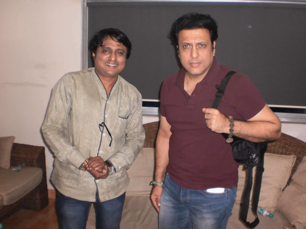 Harsshit Abhiraj with actor Govinda